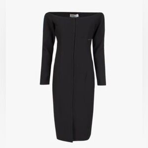 Calvin Klein Jeans Off Shoulder Midi Black Dress